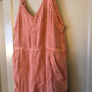 Peach Linen Overalls